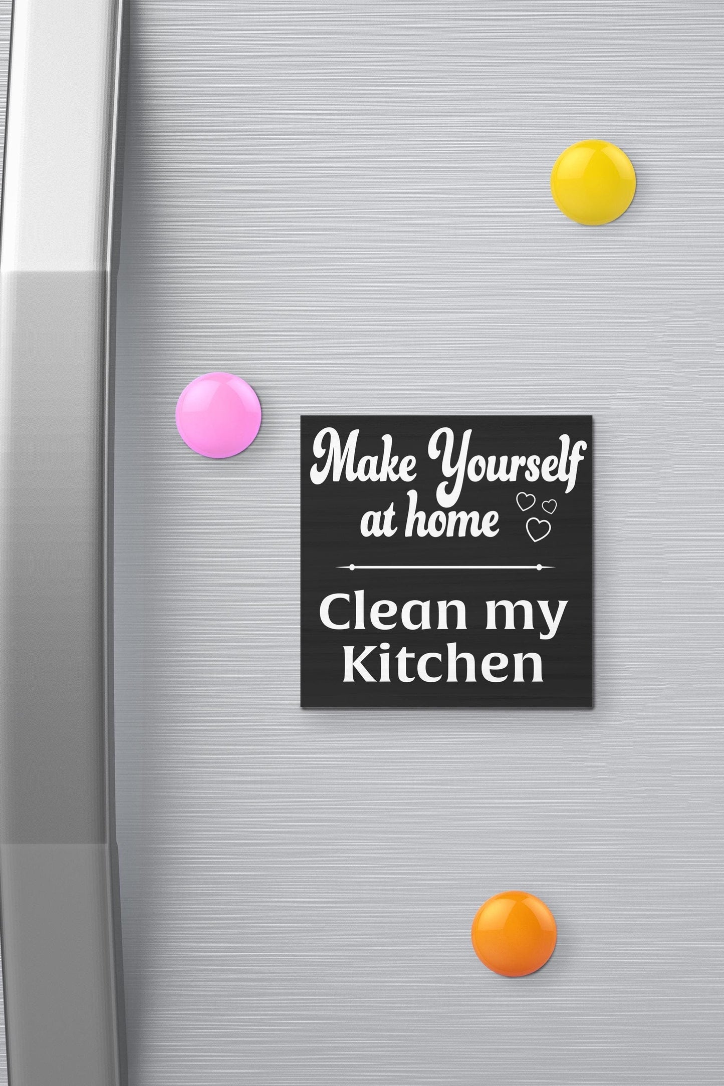 Funny Kitchen Magnet: 'Clean My Kitchen' Handmade Wooden Fridge Decor
