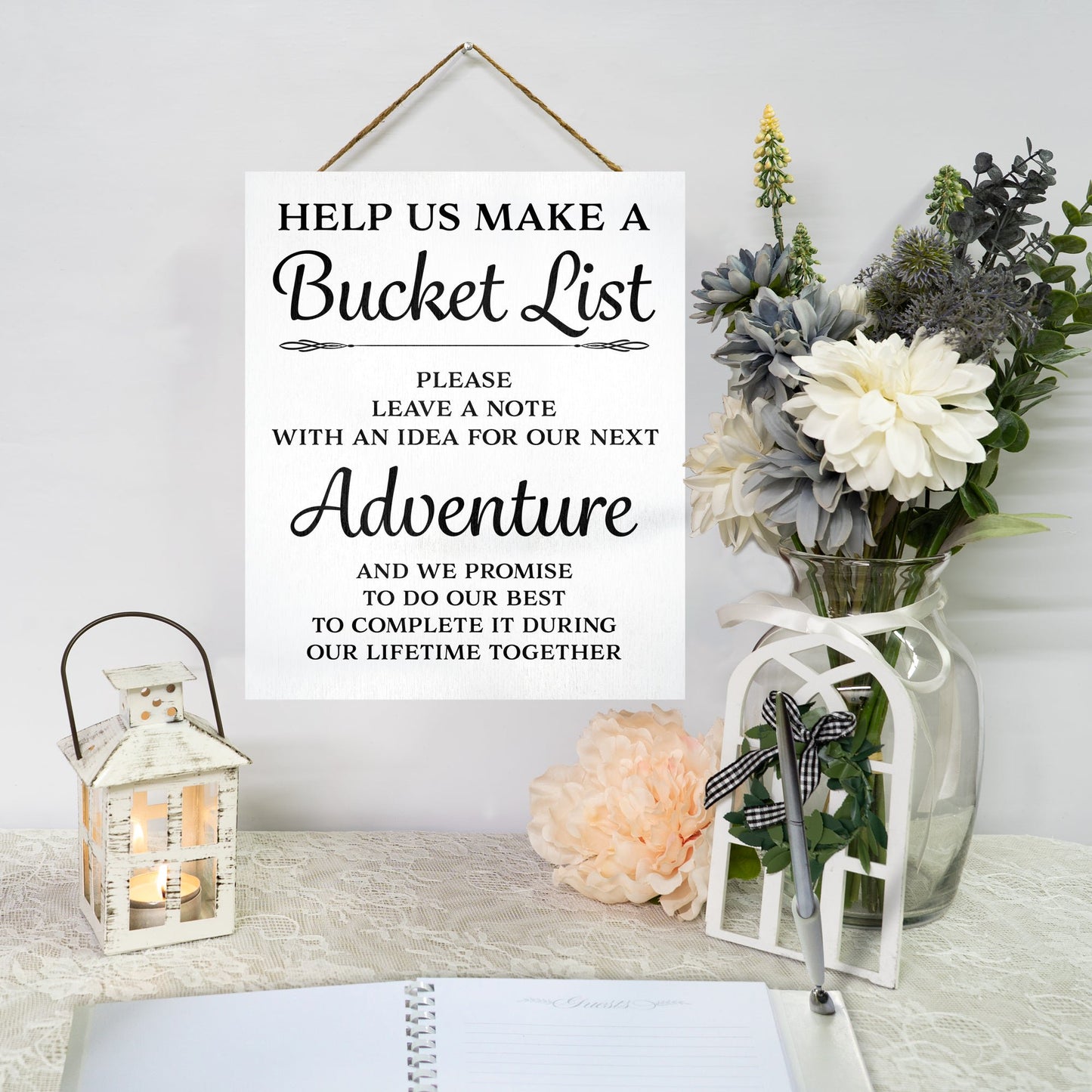 Bucket List Sign, Wedding Decor