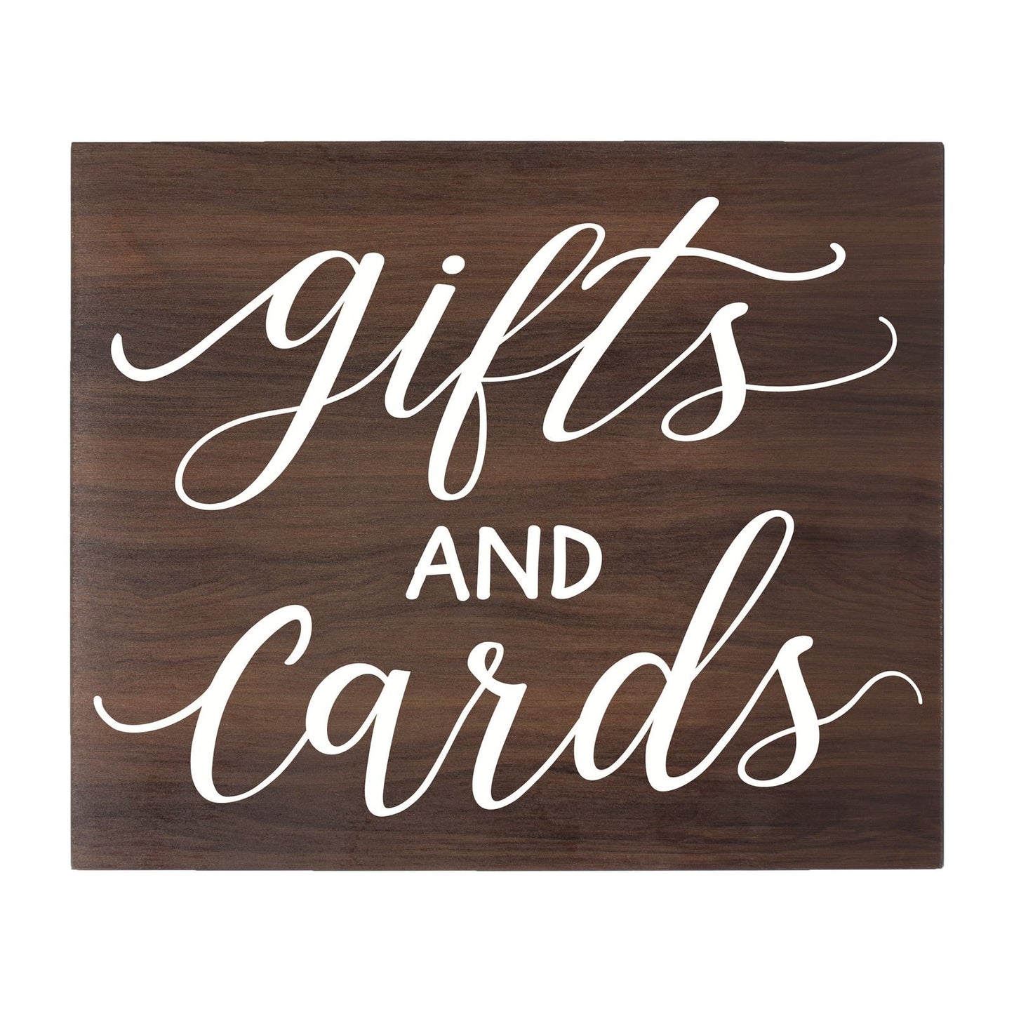 JennyGems Gifts and Cards Sign, Wedding Signs, Bridal Shower Party Decor (Brown)