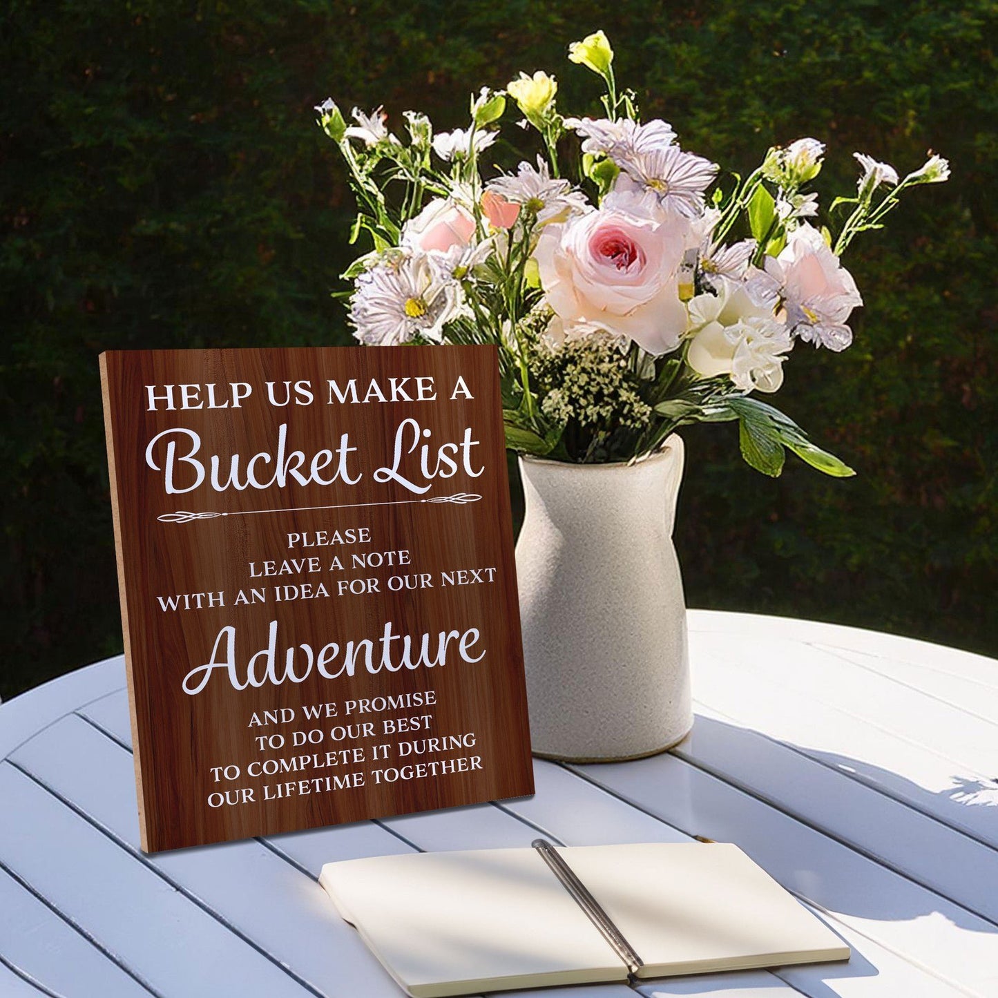 Bucket List Sign , Wedding Decor (Brown)