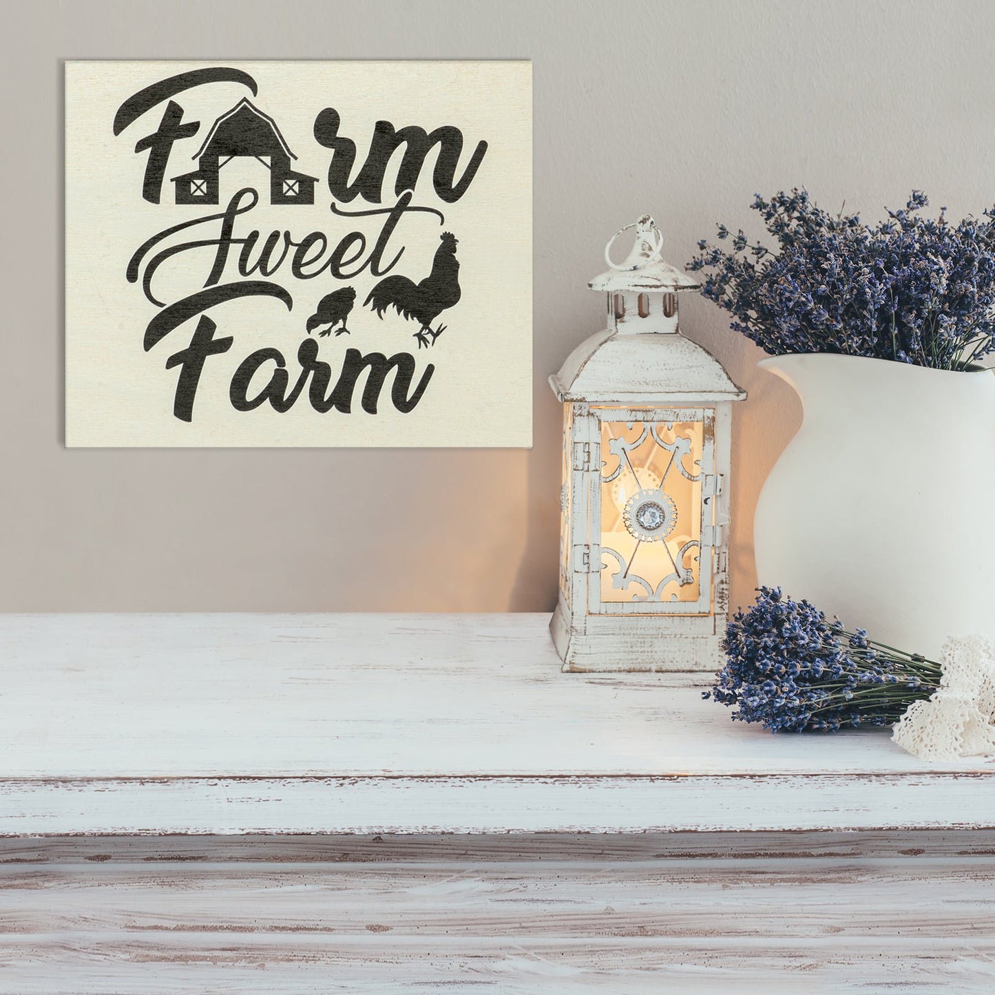 JennyGems Farm Sweet Farm Wooden Sign, Barn Gifts, Chicken Decor, Farmhouse Sign