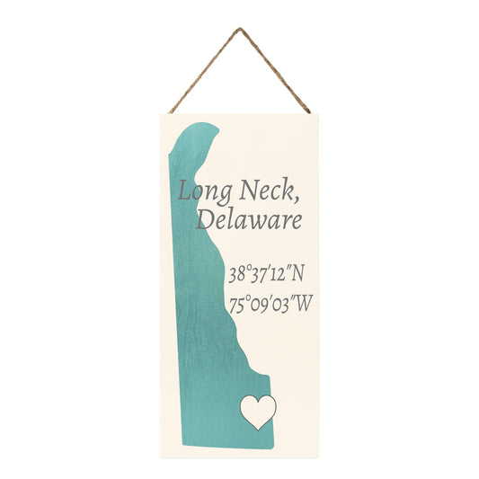 JennyGems Long Neck, Delaware Nautical Real Wood Sign | Made in USA