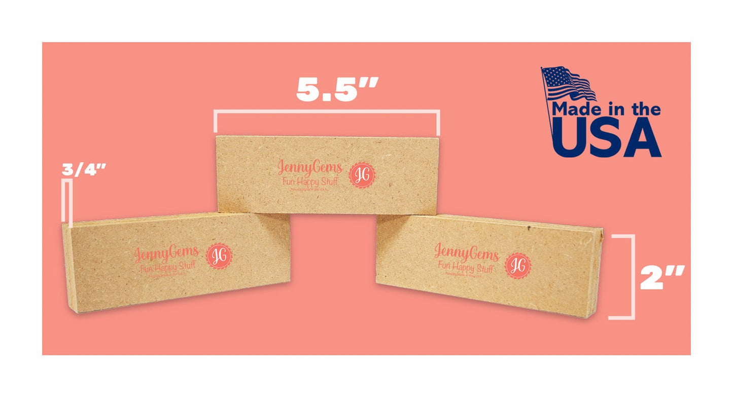 JennyGems Bless Our Troops 3pc Wooden Block Signs, Patriotic Decor