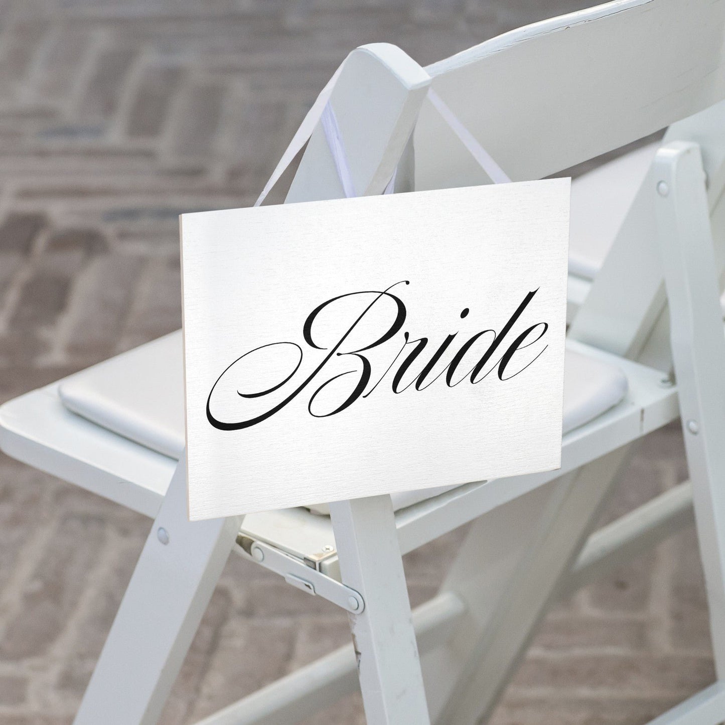 JennyGems Bride And Groom Wedding Chair Signs, Wedding Reception Decor (White)