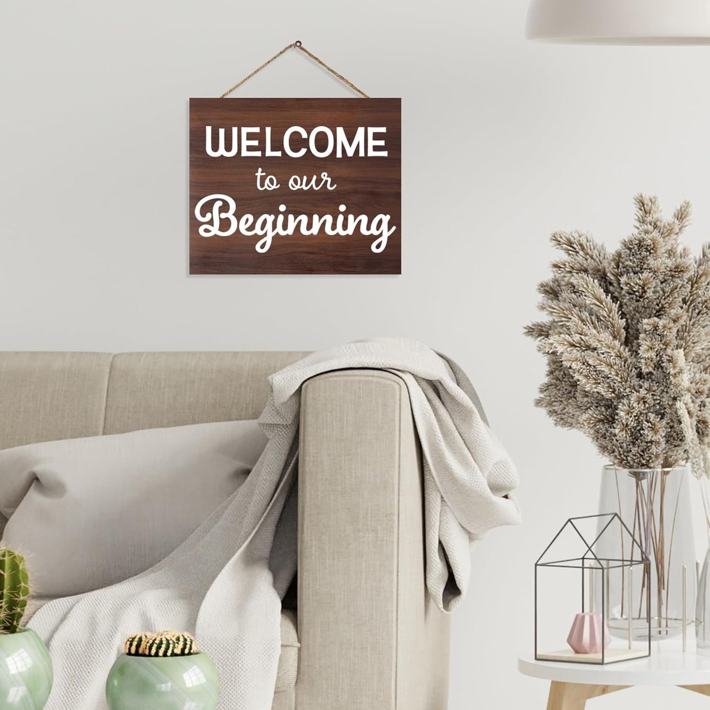Welcome to the Beginning Sign: Minimalist Wood Wedding & Housewarming Decor
