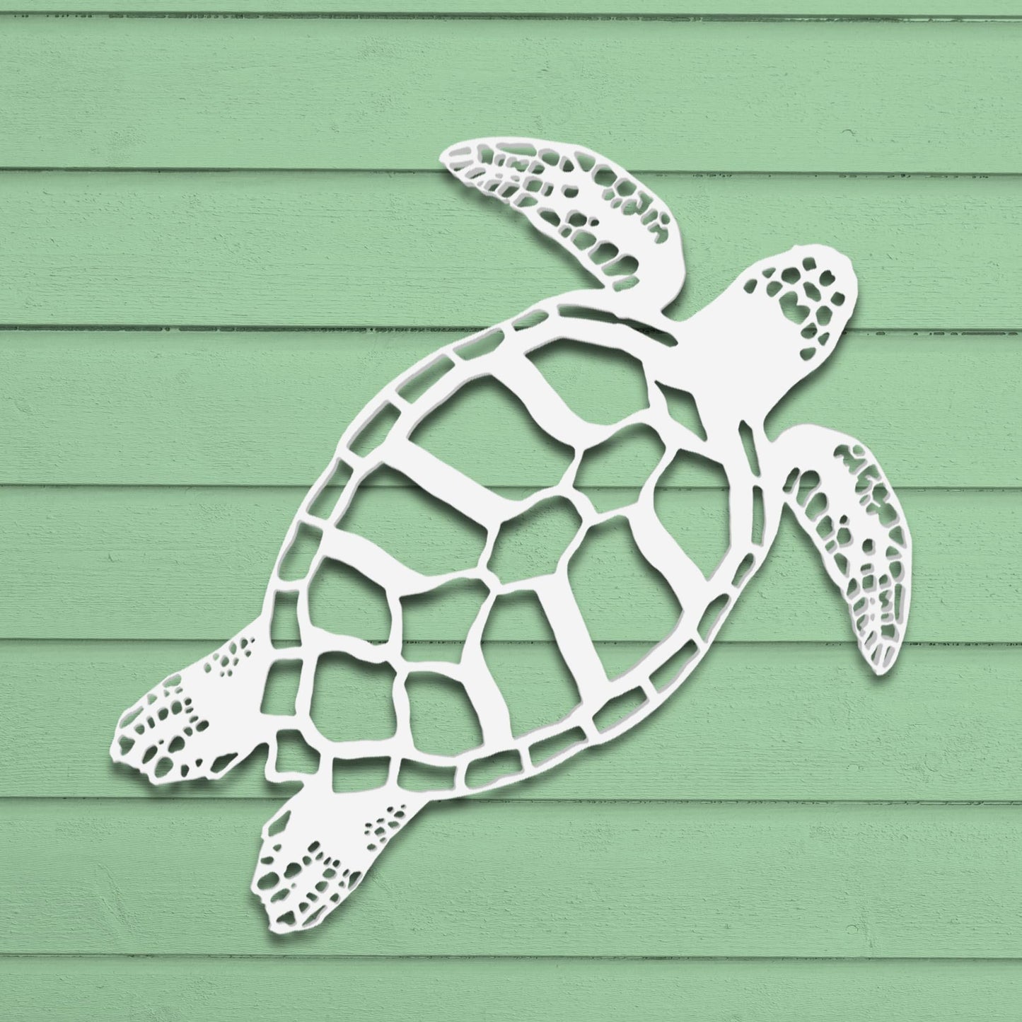 Outdoor Sea Turtle Wall Decor - PVC Turtle Sign for Beach House, Coastal Home, Patio, or Fence - Nautical Ocean-Themed Wall Art