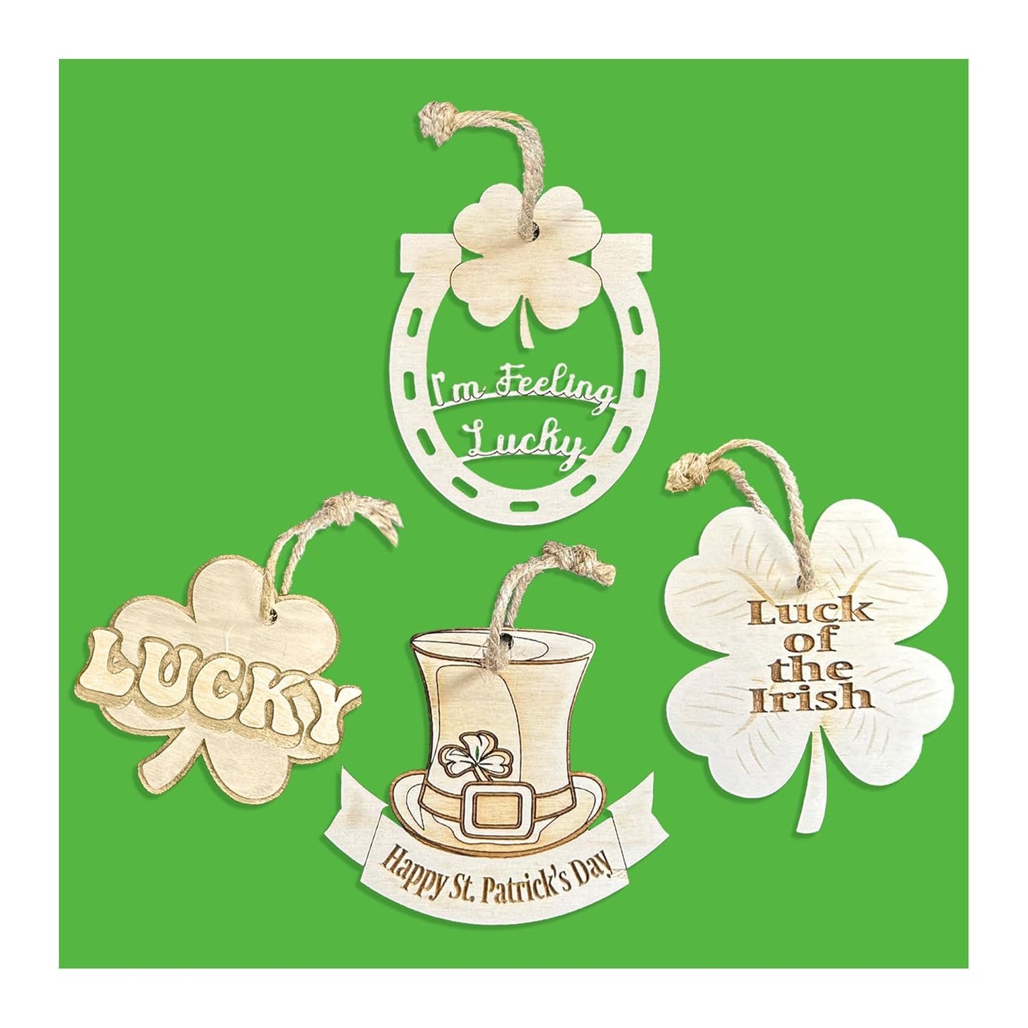 St. Patrick's Day Wooden Ornament Set