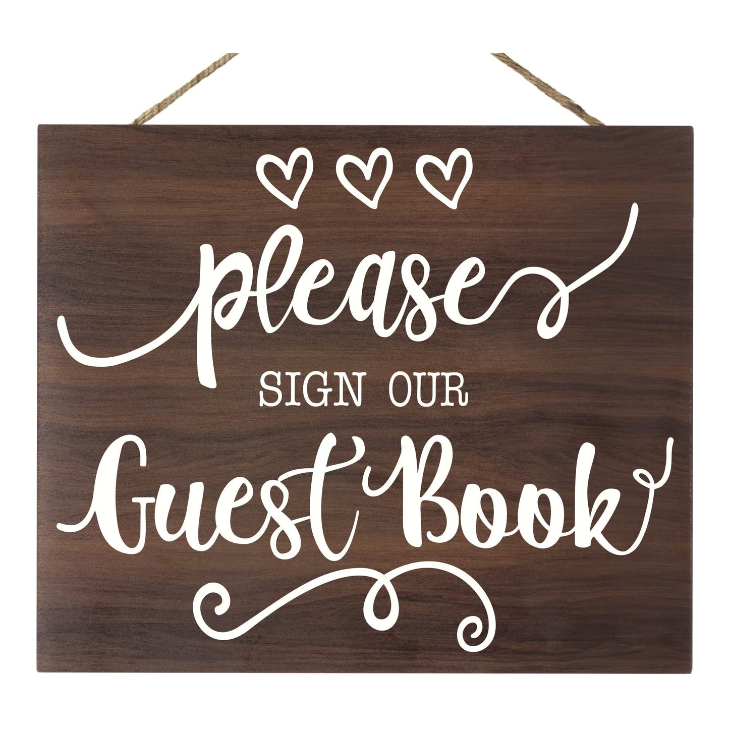 JennyGems Wedding Reception Signs, Please Sign Our Guest Book Wedding Sign, Guest Book Table Sign, 10x12 Inch Wood Sign, Rustic Wedding Decor, Guestbook Sign for Bridal Shower