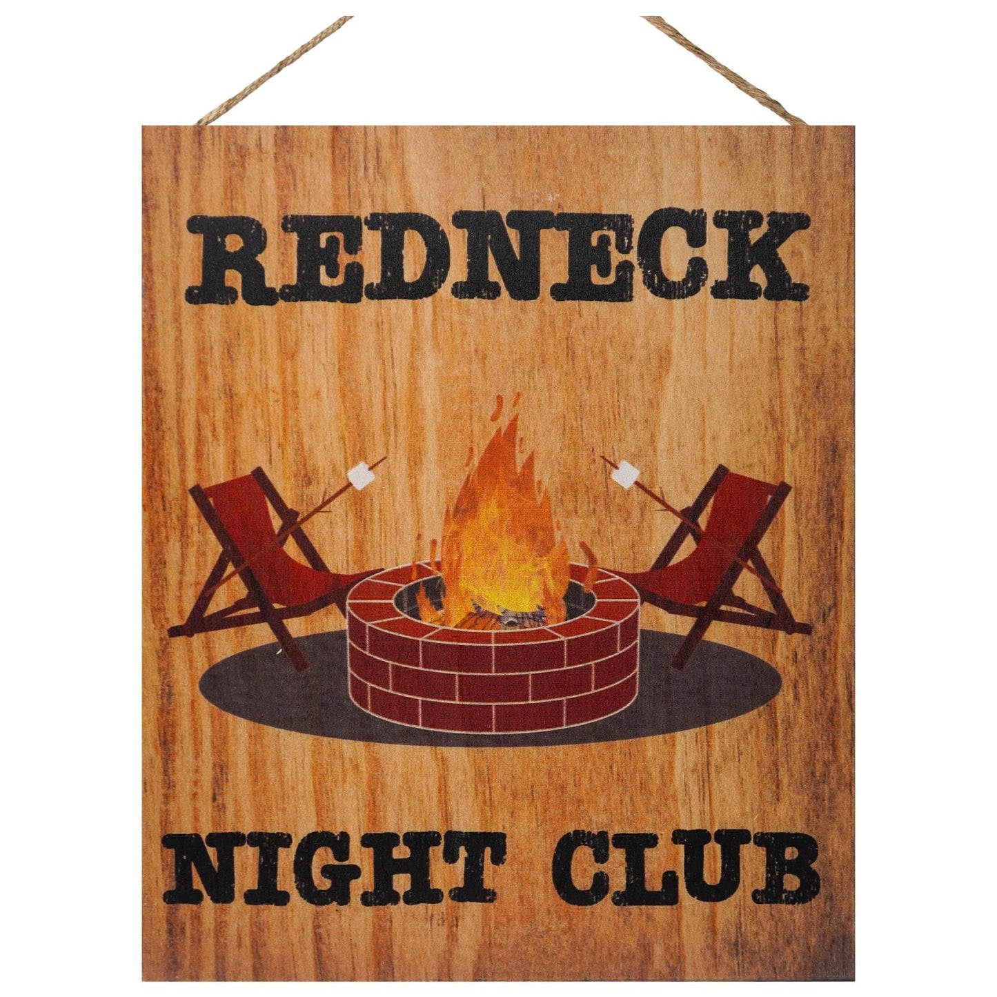 Funny Redneck Night Club Wood Sign: Humorous Bar Decor