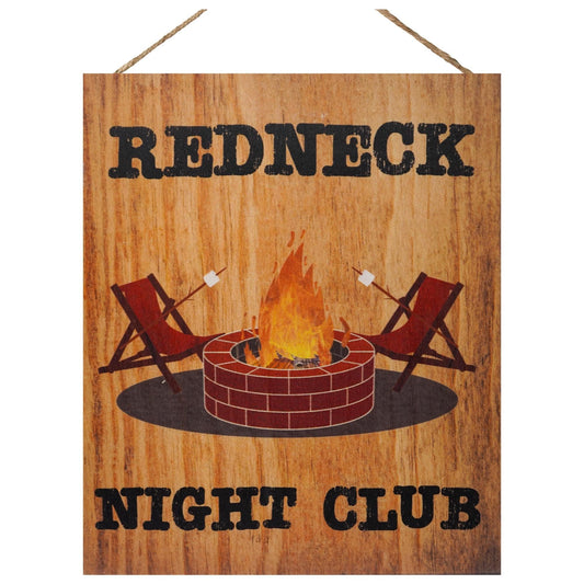 Funny Redneck Night Club Wood Sign: Humorous Bar Decor