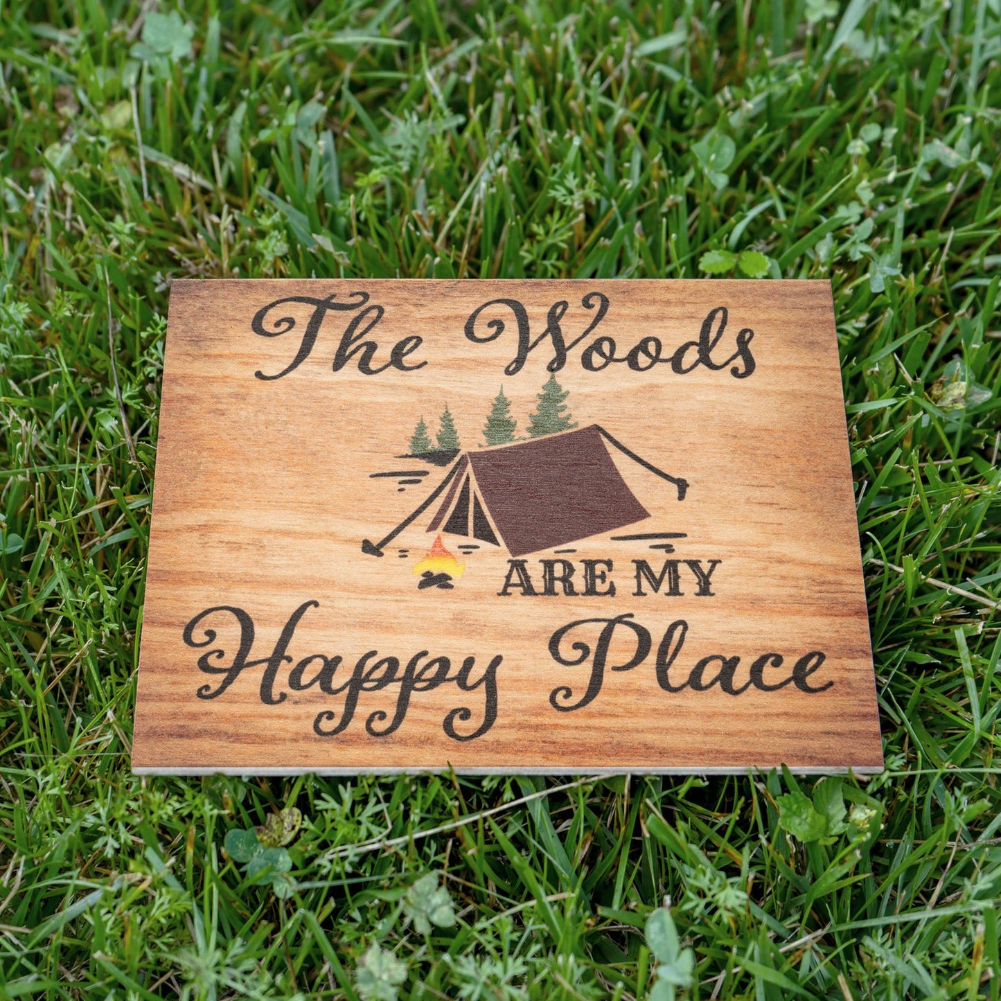 JennyGems Camper Gift for Women, Gift for Campers, Woods Are My Happy Place Sign