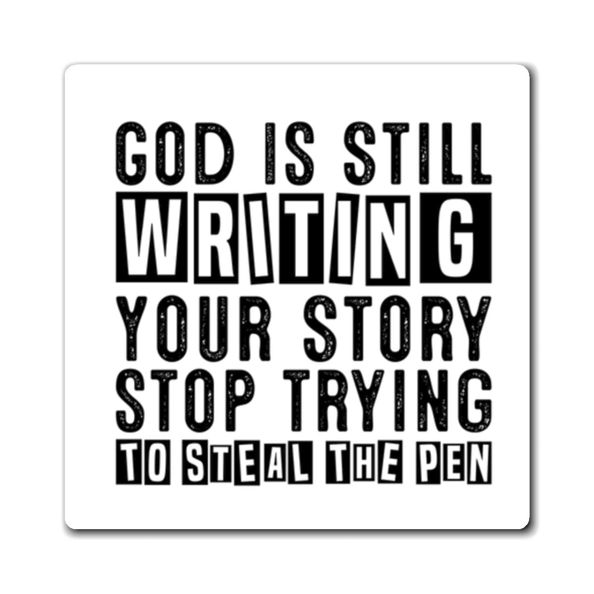 Christian Gift Inspirational Magnets, God is Writing Your Story Fridge Magnet, Religious Faith Decor, Inspirational Gift