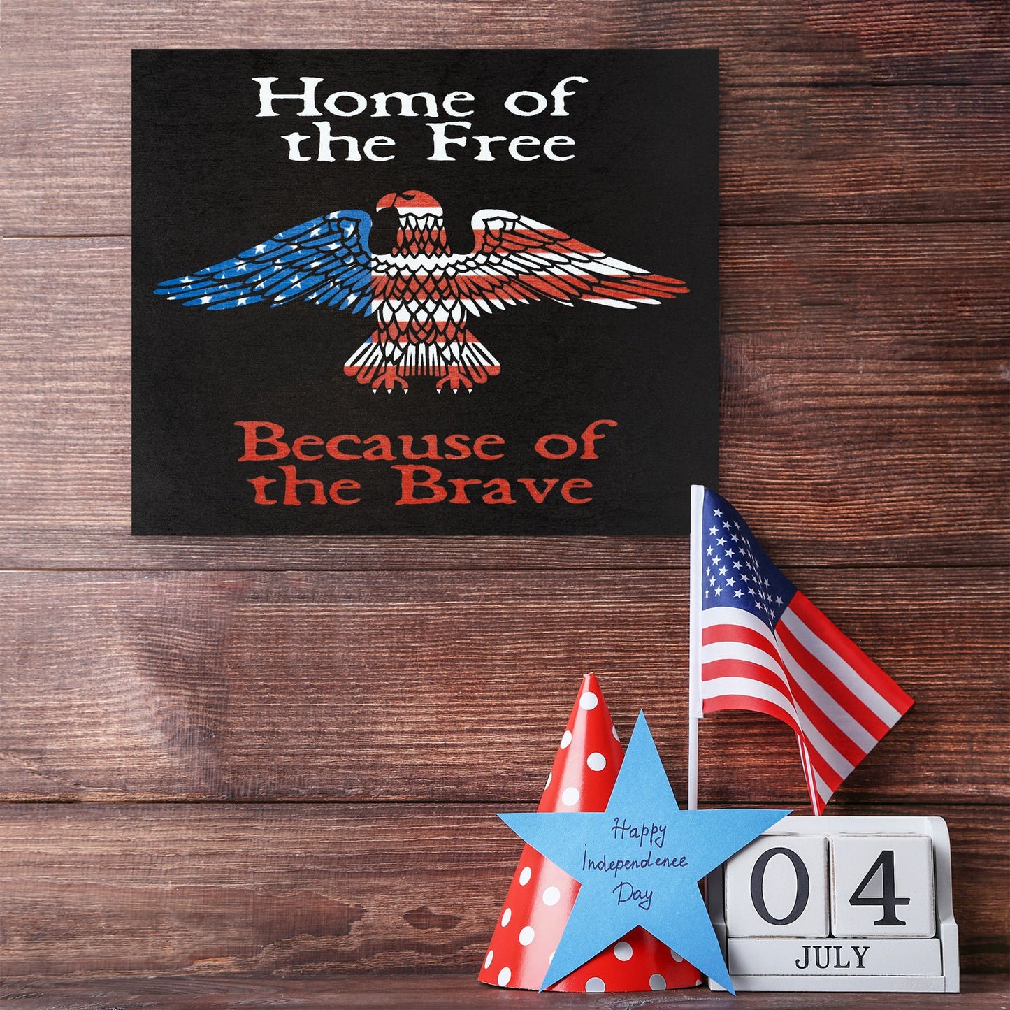 JennyGems Patriotic Decor, Home of the Free Wood Sign, 4th of July, Memorial Day