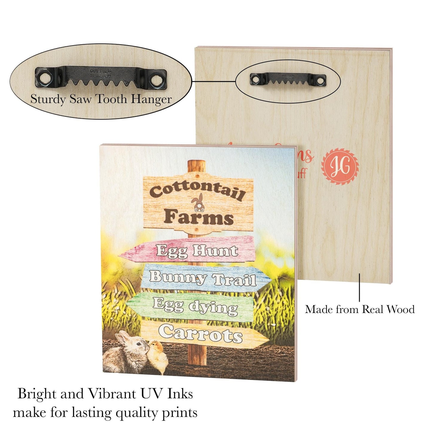 Farmhouse Easter Sign: Cottontail Farms Wooden Decor