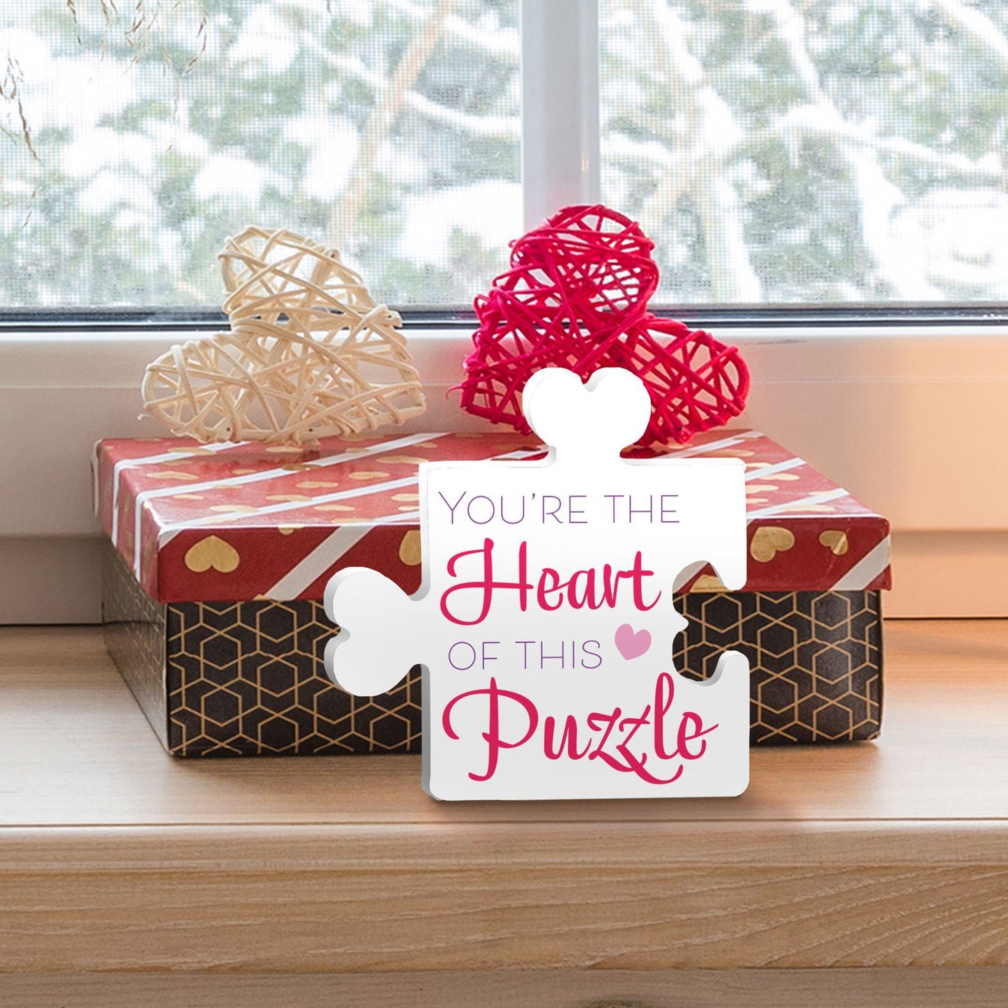 Valentine's Day Gift for Couples, You're the Heart of This Puzzle Decor Sign