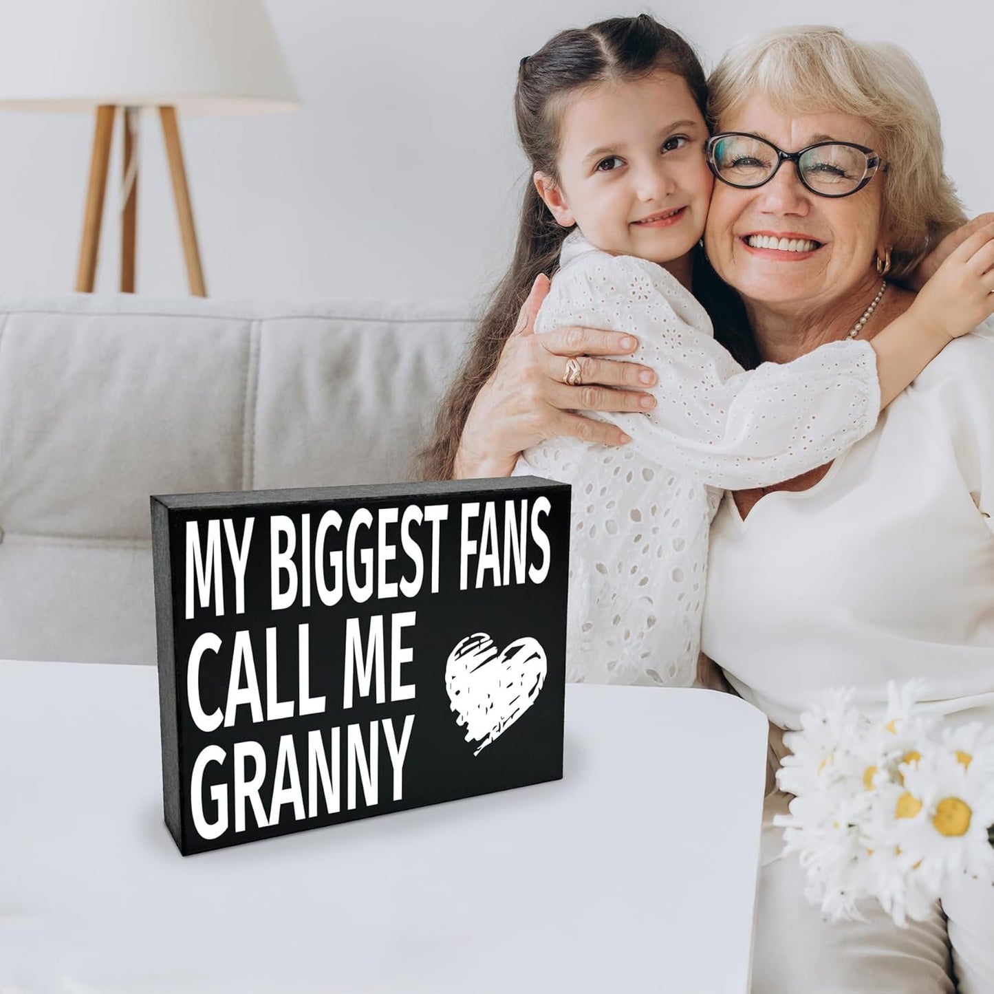 My Biggest Fans Call Me Granny Wooden Sign - Granny Gifts, Sentimental Wall and Shelf Decor for Grandmothers, Made in USA