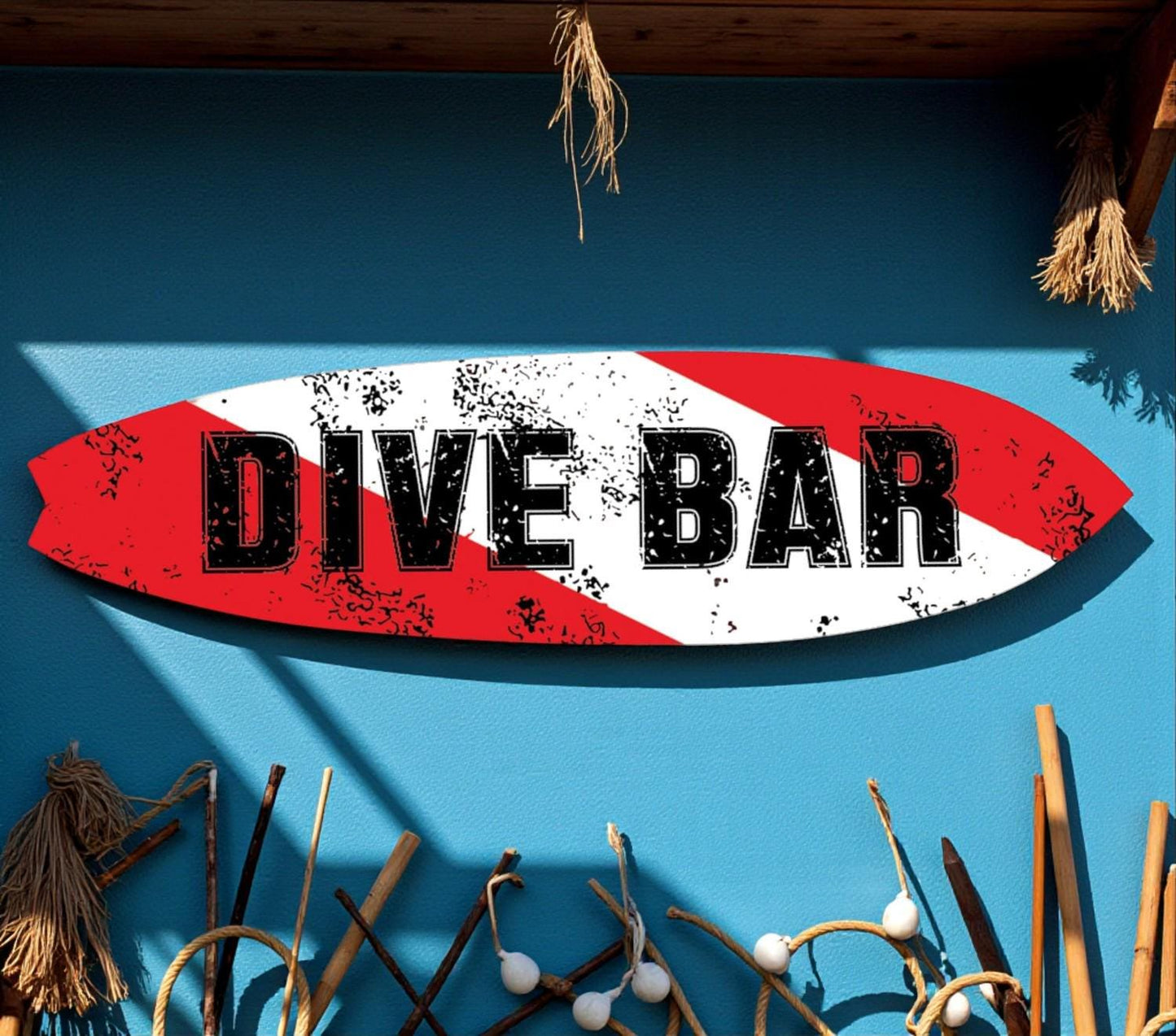 Dive Bar Surfboard Sign -Beach Bar Decor