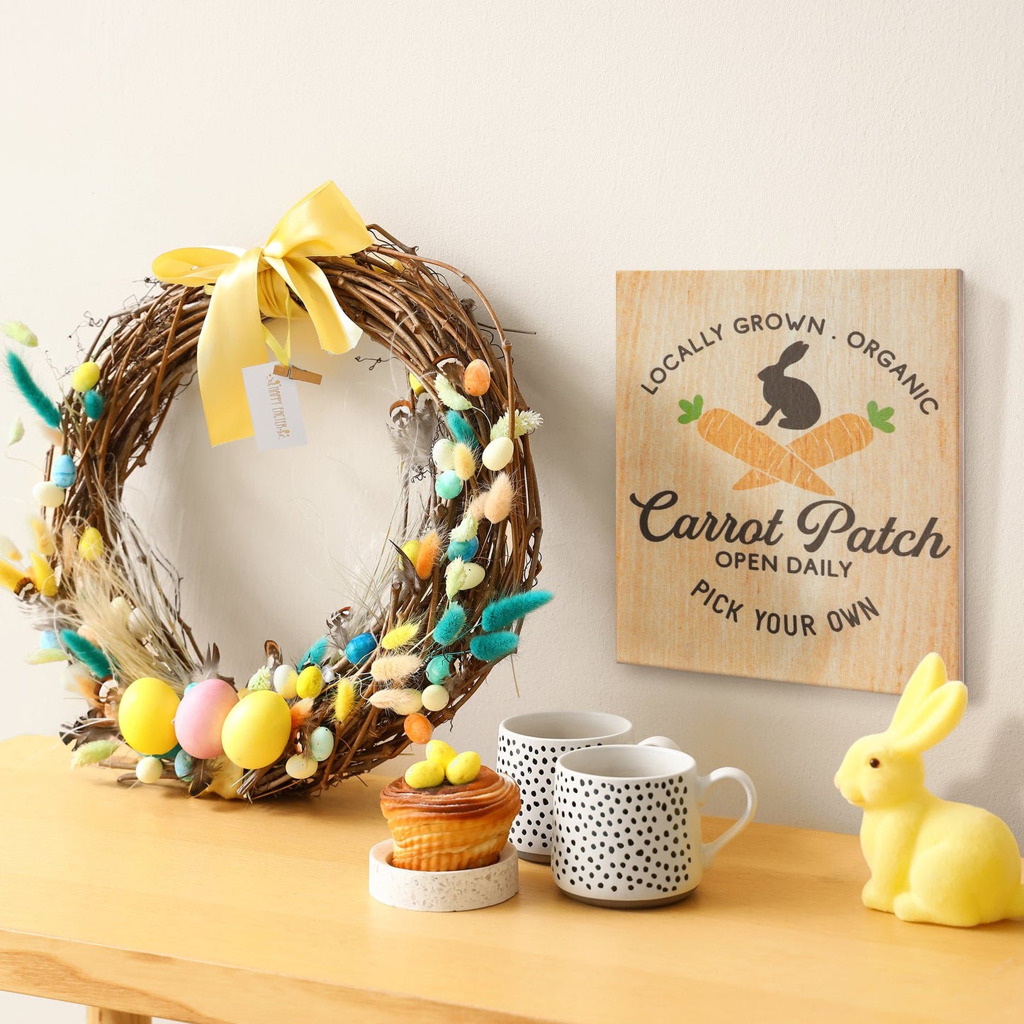 JennyGems Easter Decorations, Carrot Patch Sign, Farmhouse Easter Decor