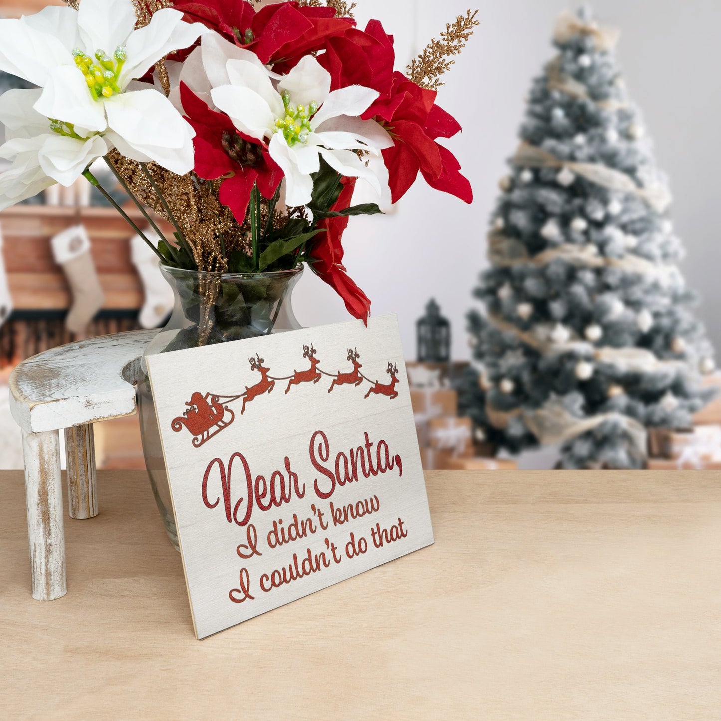 Dear Santa I Didn't Know Funny Wood Sign, Christmas Decorations, Holiday Decor, Christmas Decor, American Made