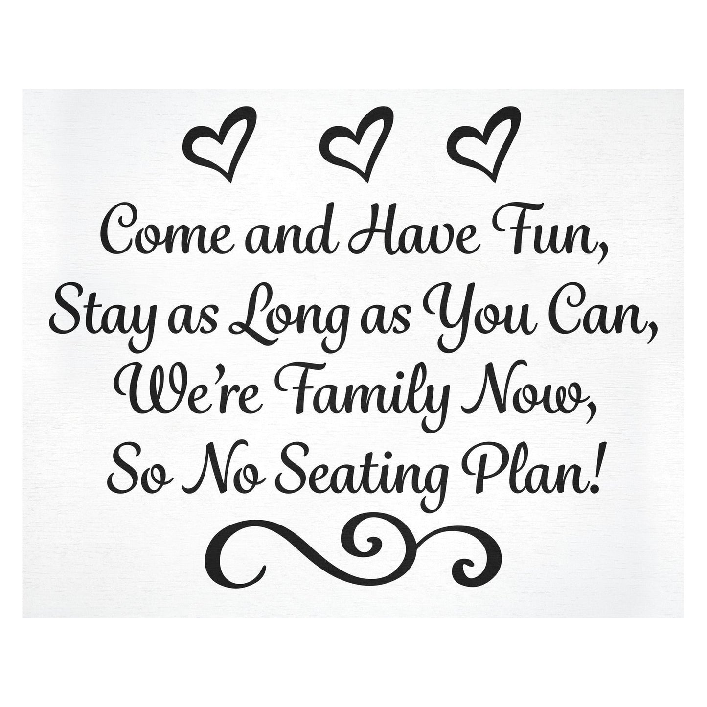 JennyGems Wedding Signs, Place Cards, Wedding Reception, No Seating Plan (White)