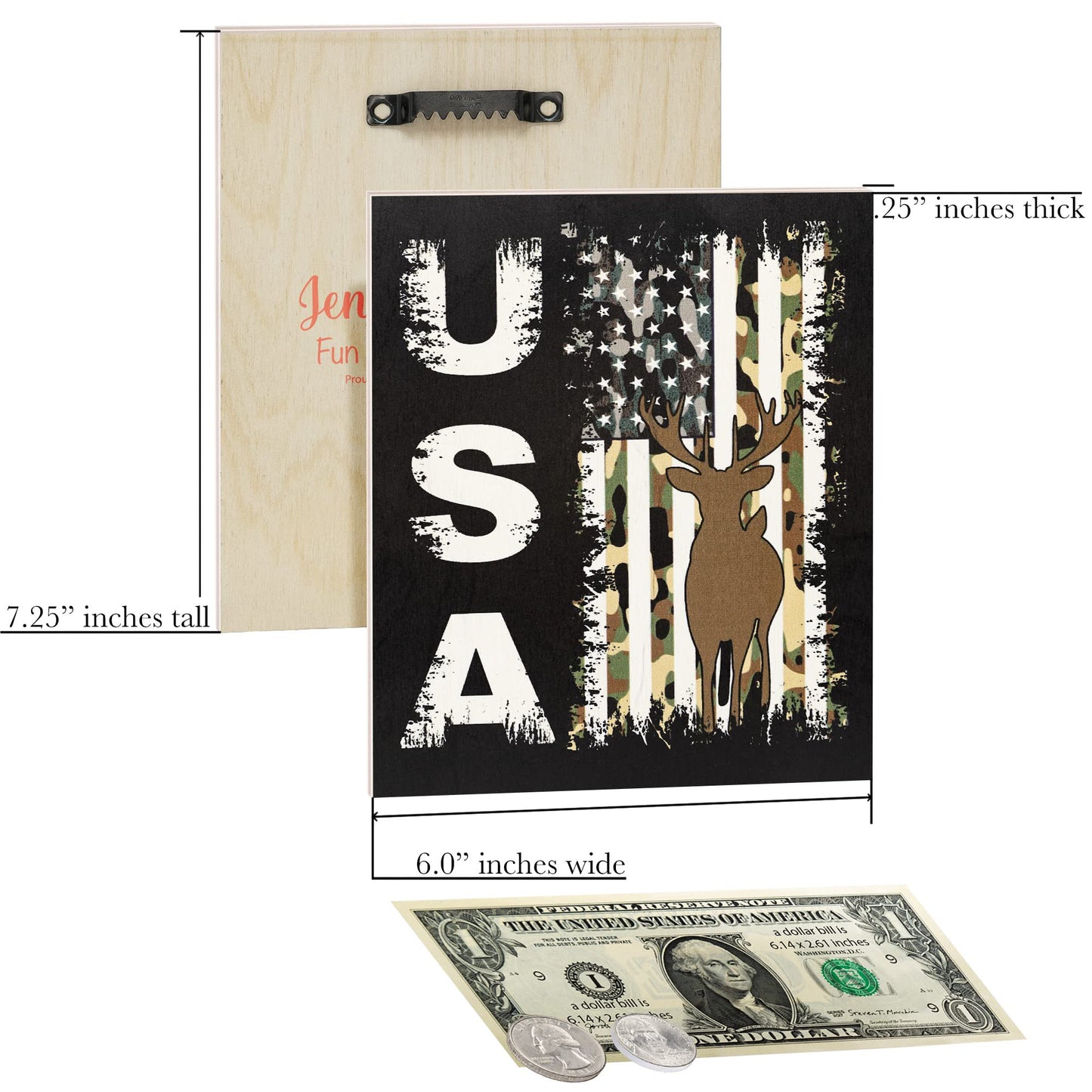 JennyGems Patriotic Decorations, 4th of July Decor, Memorial Day, Wooden Sign for Wall Hanging, Made in USA