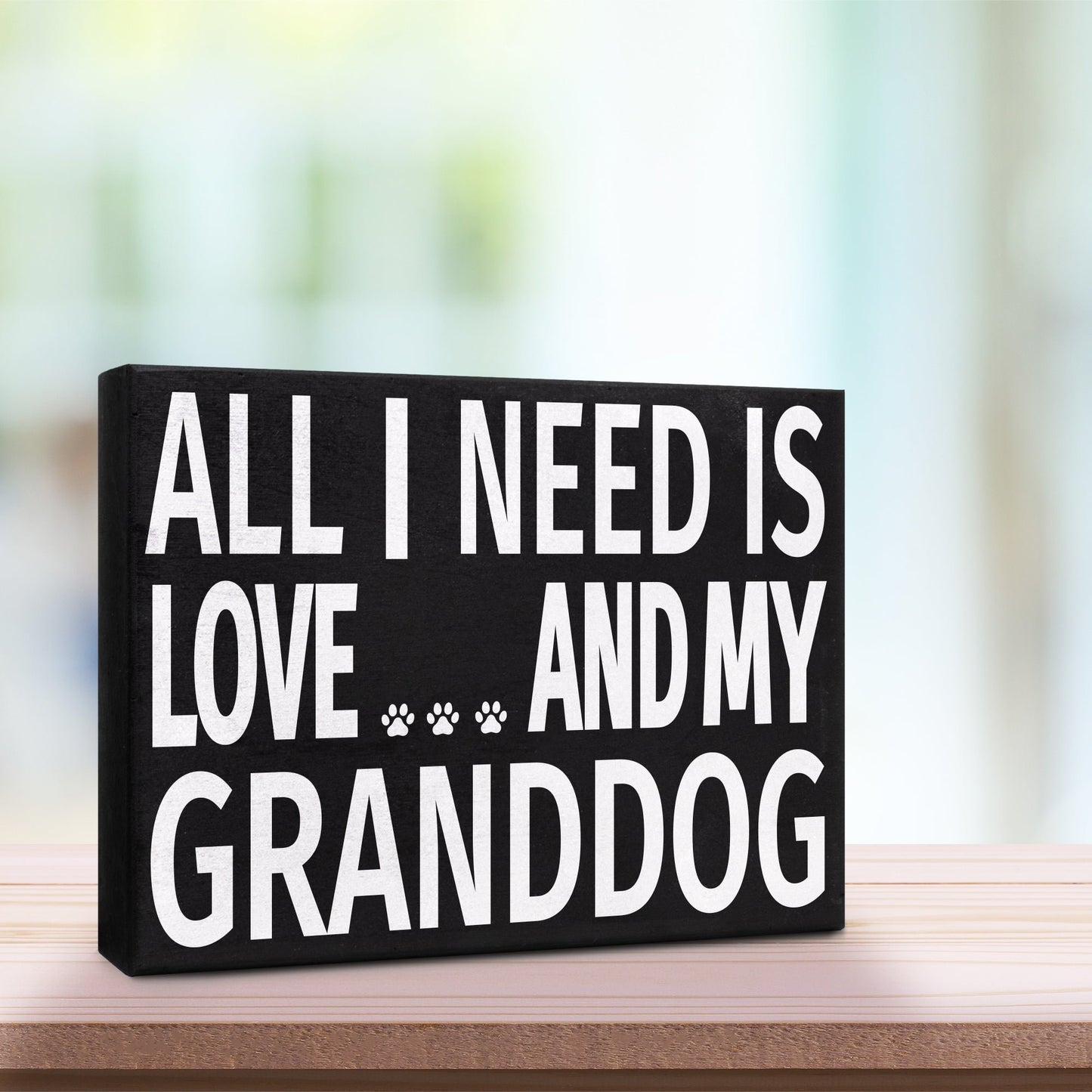 JennyGems Granddog Gifts, Dog Grandma Gifts, All I Need Is Love and My Granddog Wooden Sign, Grandpa Gifts, Grandparents Day, Made in USA
