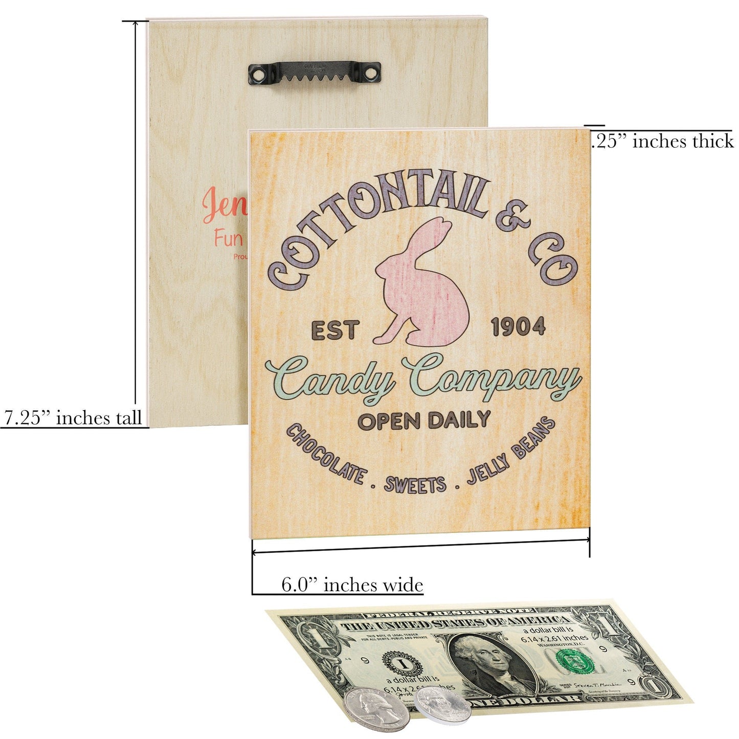 Cottontail Candy Company Easter Sign: Farmhouse Bunny Decor