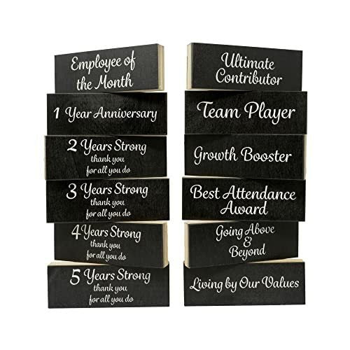 JennyGems Employee Anniversary/Motivation Gifts for Coworkers, Thank You Blocks
