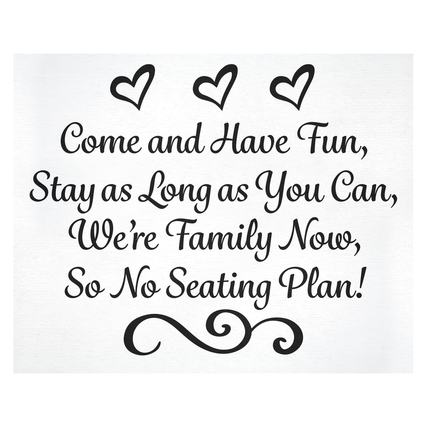 JennyGems Wedding Seating Sign No Seating Plan Wedding Sign, Wedding Ceremony and Reception Decorations, Wedding Welcome Sign, 14.5x11.5 Inch Rustic Wood Sign