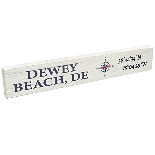 JennyGems Delaware Gifts, Delaware Souvenirs, Dewey Compass Coordinates Sign