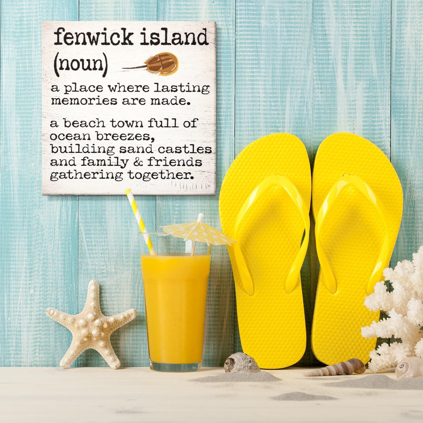 Fenwick Island Delaware Sign: Coastal Beach House Decor