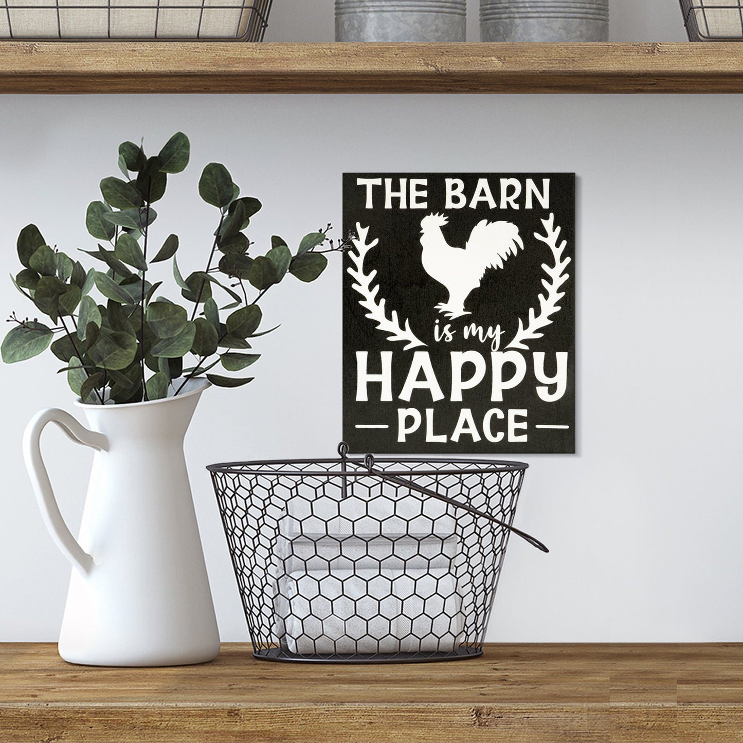 JennyGems Barn Is My Happy Place, Farmhouse Decor, Rustic Barn Sign, Barn Gifts