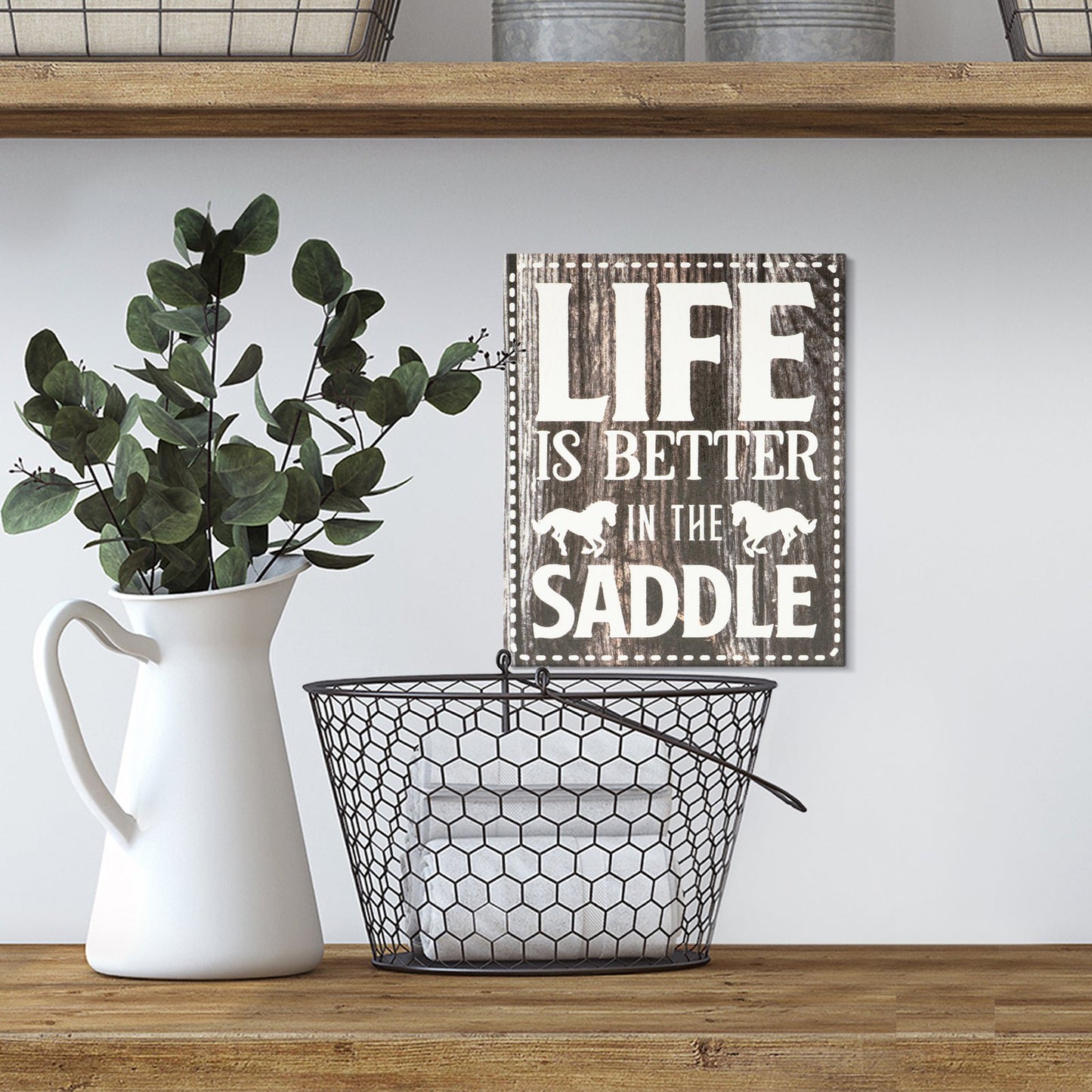 JennyGems Life Is Better in the Saddle, Farmhouse Decor, Horse Gifts Decor
