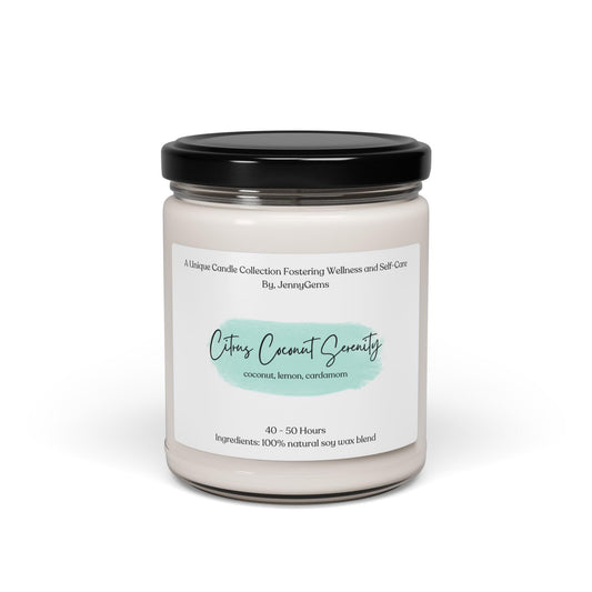 Relaxing Spa Candle for Wellness & Self Care – Serenity Candle for Stress Relief, Meditation, and Tranquility, Citrus Coconut
