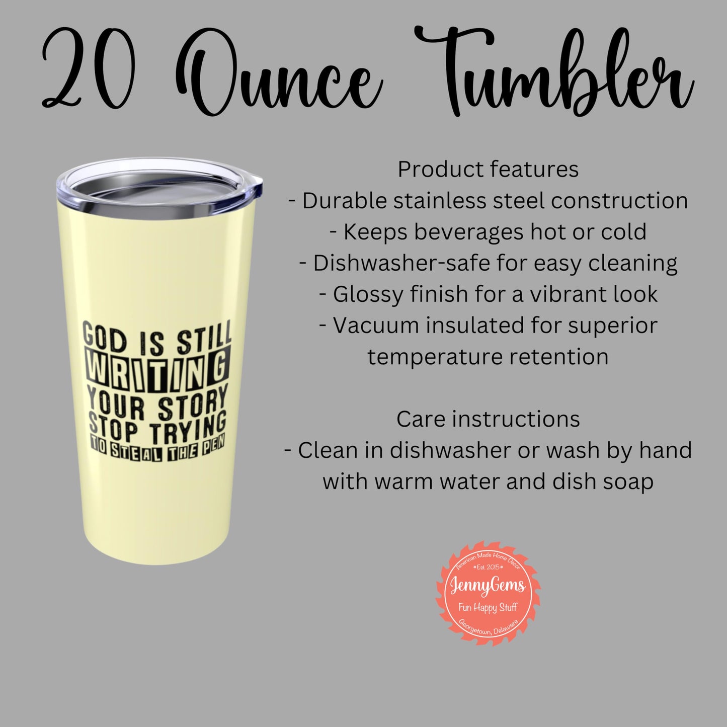 God Tumbler Christian Tumbler God Affirmation, God is Writing Your Story, Trust God Tumbler, Christianity Gift for Her