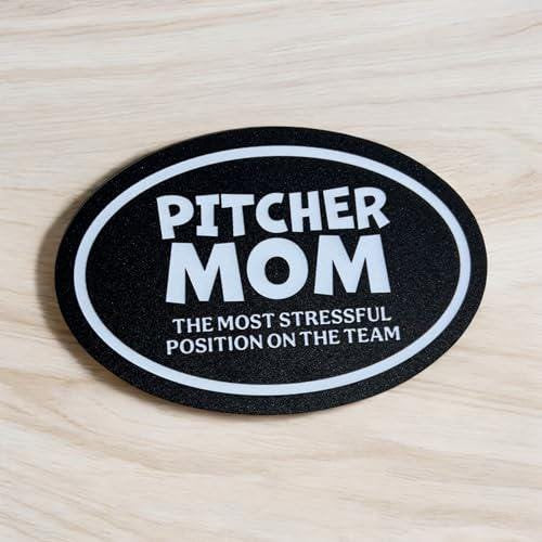 Funny Baseball Mom Magnet: Pitcher Mom - Stressful Team Position