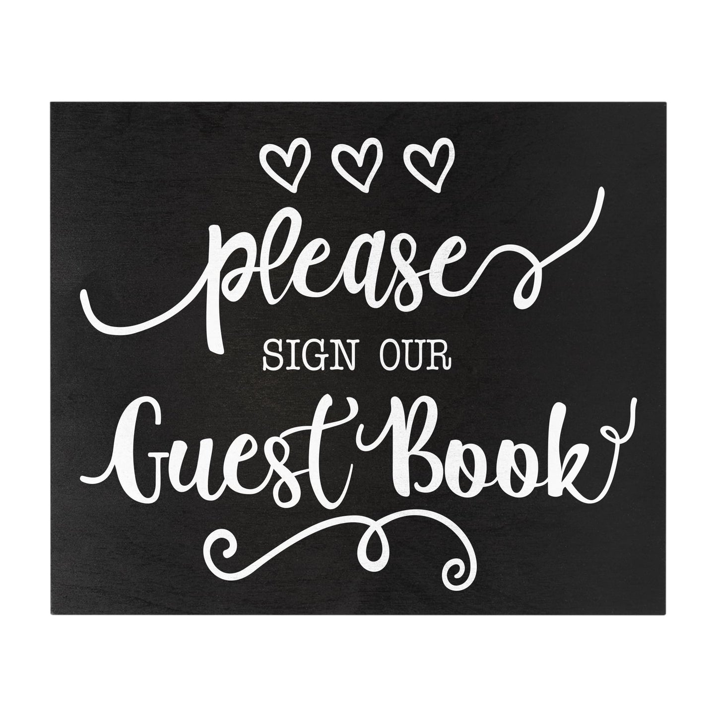 JennyGems Guest Book Sign, Guestbook Table Decor for Party, Wedding or Shower, Black, Made in USA
