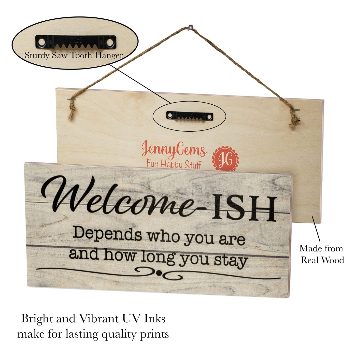 Funny Welcome Sign For Front Door, Welcome-ish Door Hanging Sign, Porch Wooden Decoration, American Made