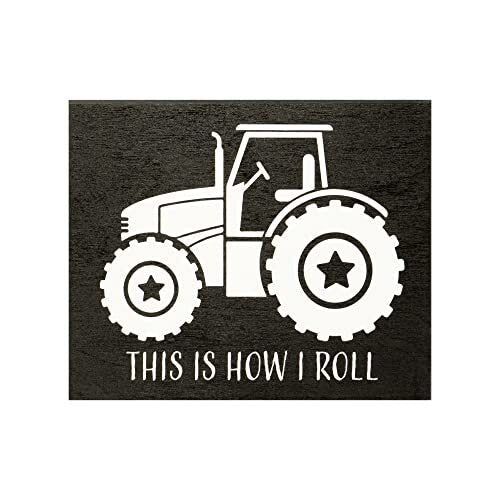 JennyGems This is How I Roll Tractor Wood Sign, Funny Farmer Gifts Tractor Gifts