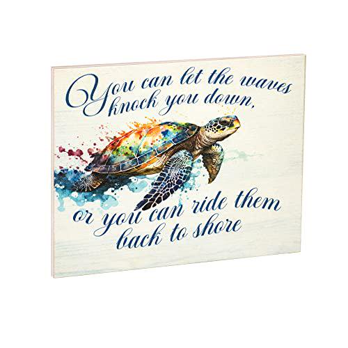 Sea Turtle Wooden Sign: Motivational Ocean Theme Wall Art