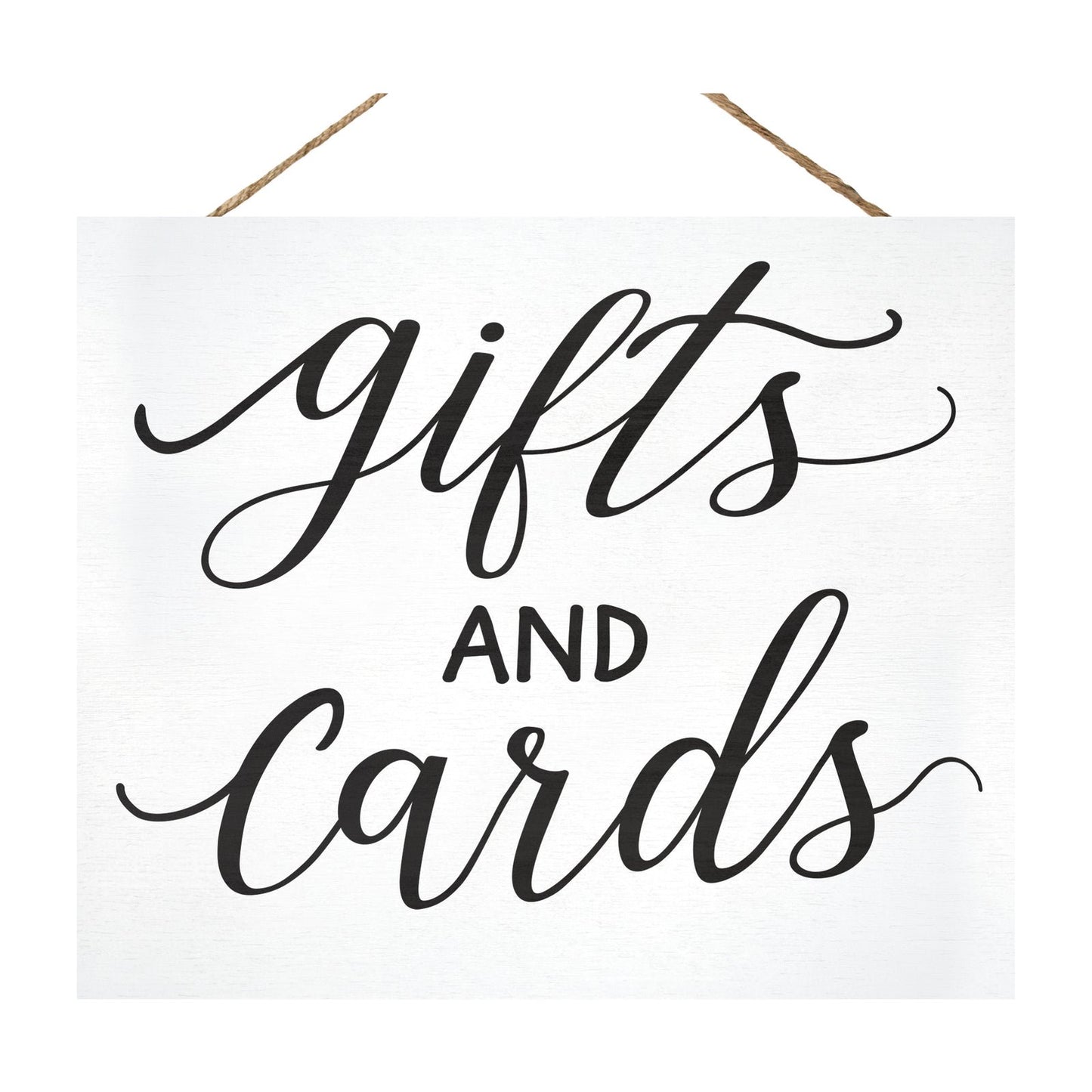 JennyGems Gifts and Cards Sign, Wedding Signs, Bridal Shower Party Decor (White)
