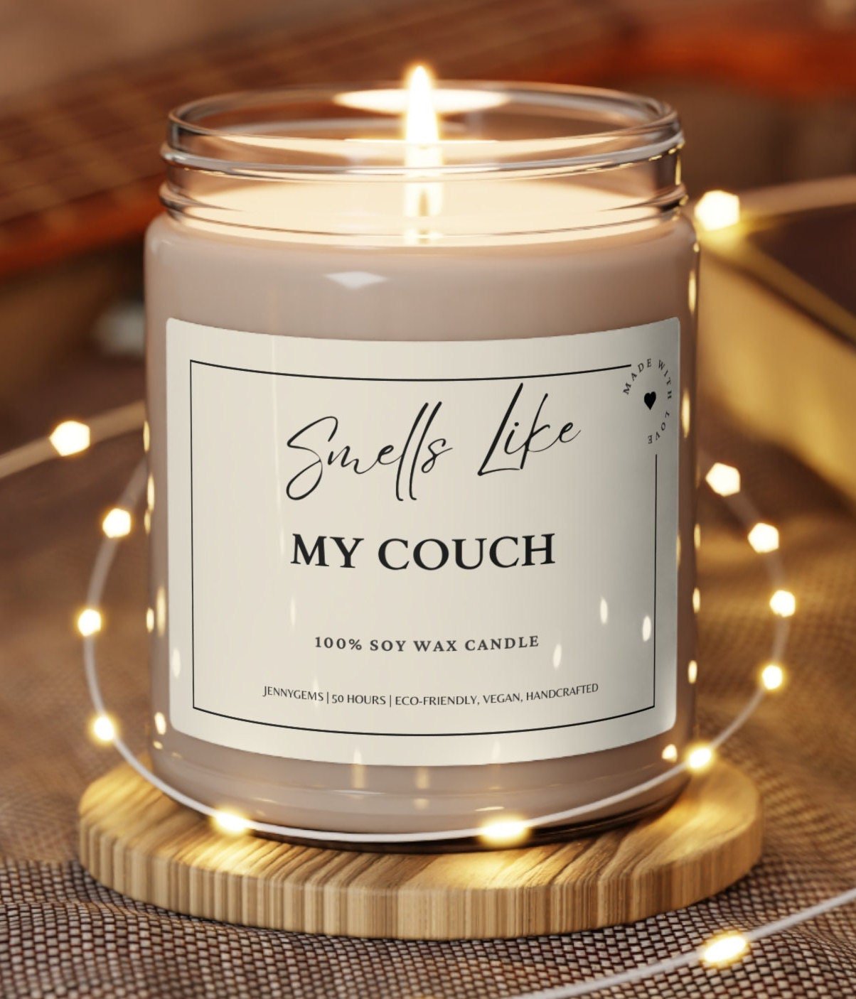 Funny 'Smells Like My Couch' Soy Candle: Introvert Gift