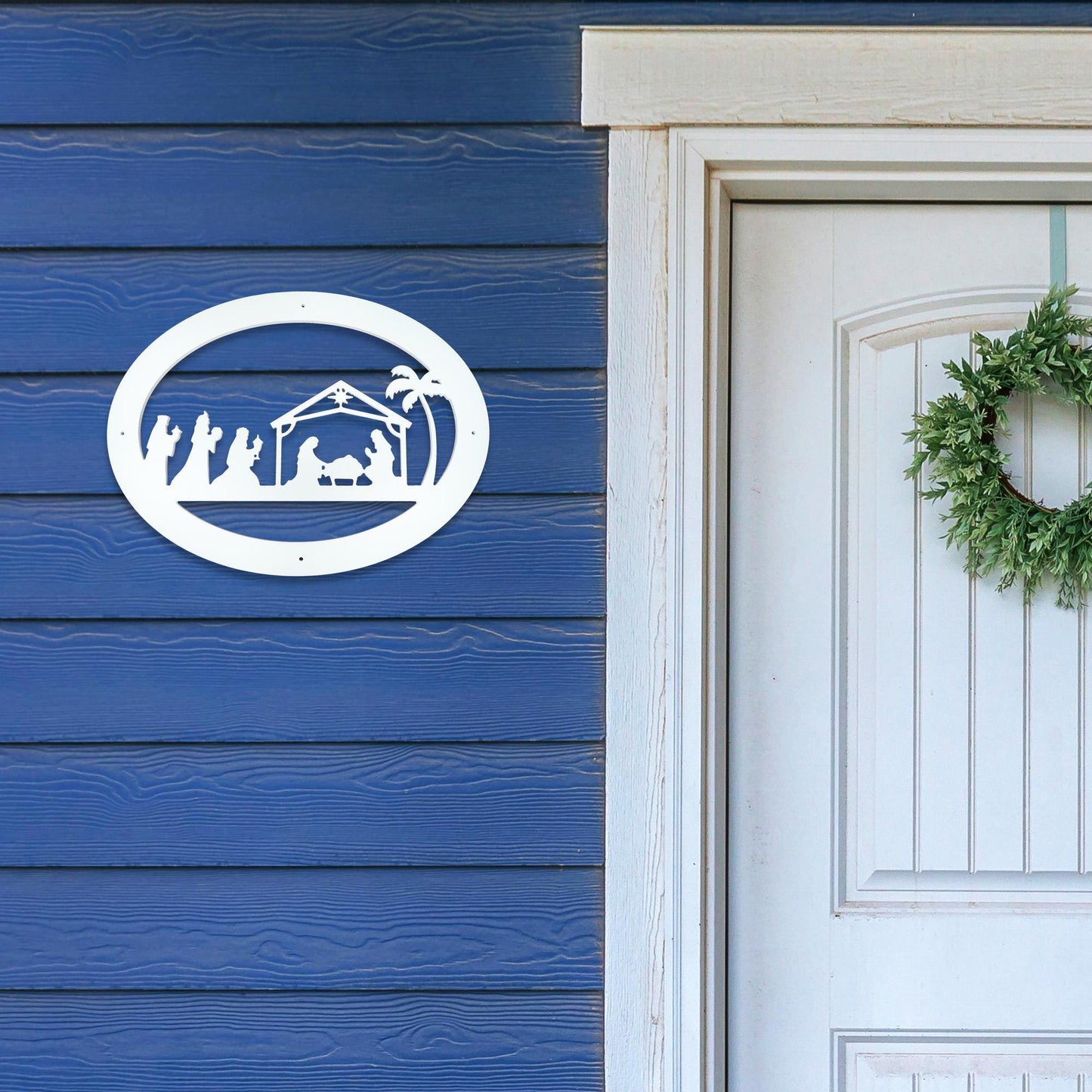 Weather-Resistant Nativity Scene Christmas Sign - Indoor & Outdoor Holiday Wall Decor - Durable PVC Christmas Decoration
