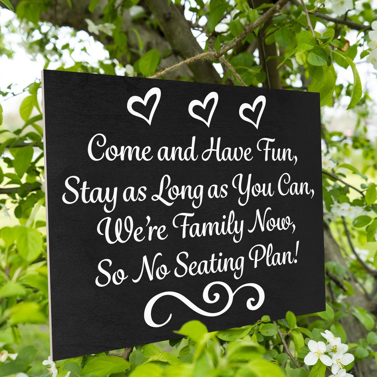 JennyGems Wedding Signs, Place Cards, Wedding Reception, No Seating Plan (Black)