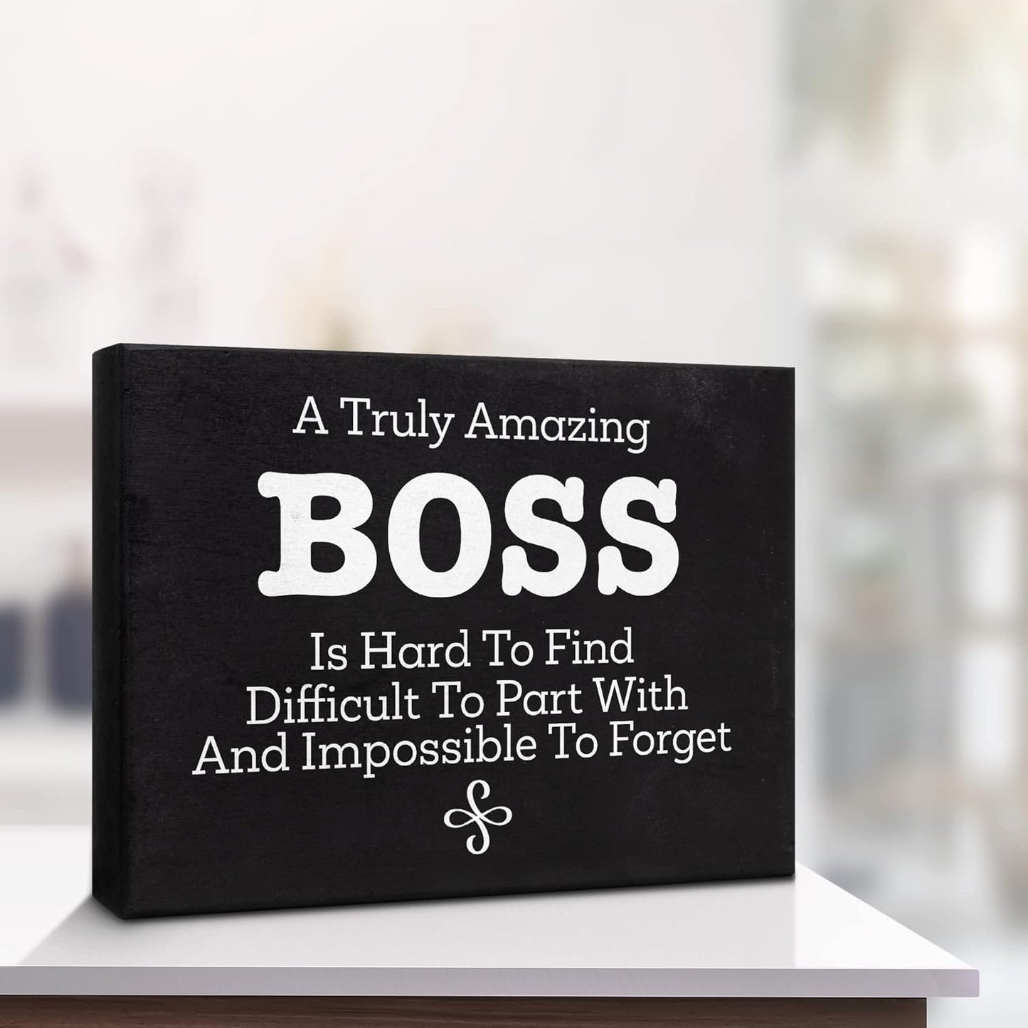 JennyGems Boss & Mentor Appreciation Gifts - 8x6 Inch Wood Sign for Bosses Day & Retirement