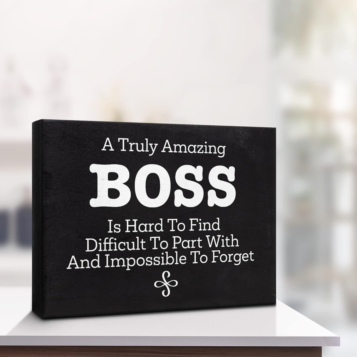 JennyGems Boss & Mentor Appreciation Gifts - 8x6 Inch Wood Sign for Bosses Day & Retirement