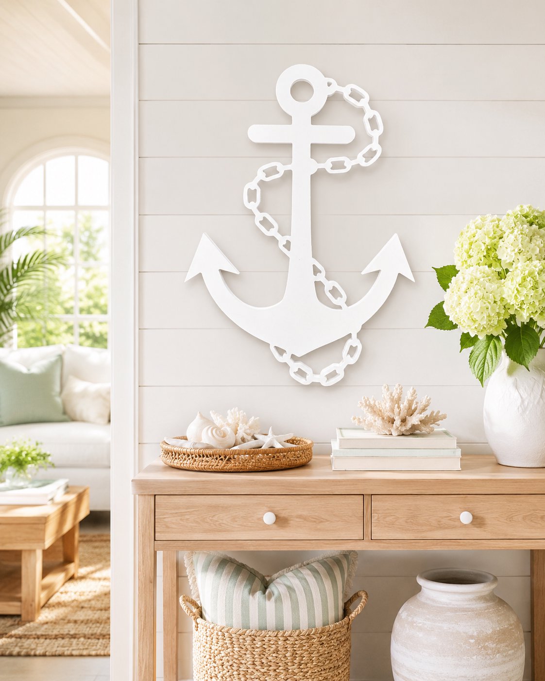 Nautical Anchor Wall Decor – Weatherproof PVC Outdoor Sign, Coastal Beach House Decor
