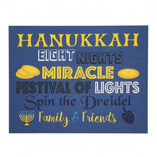 Hanukkah Decorations, Dreidel Decor, Festival Of Lights Hanukkah Gifts, Wood Sign, Hanukkah Menorah 8 Nights Miracle