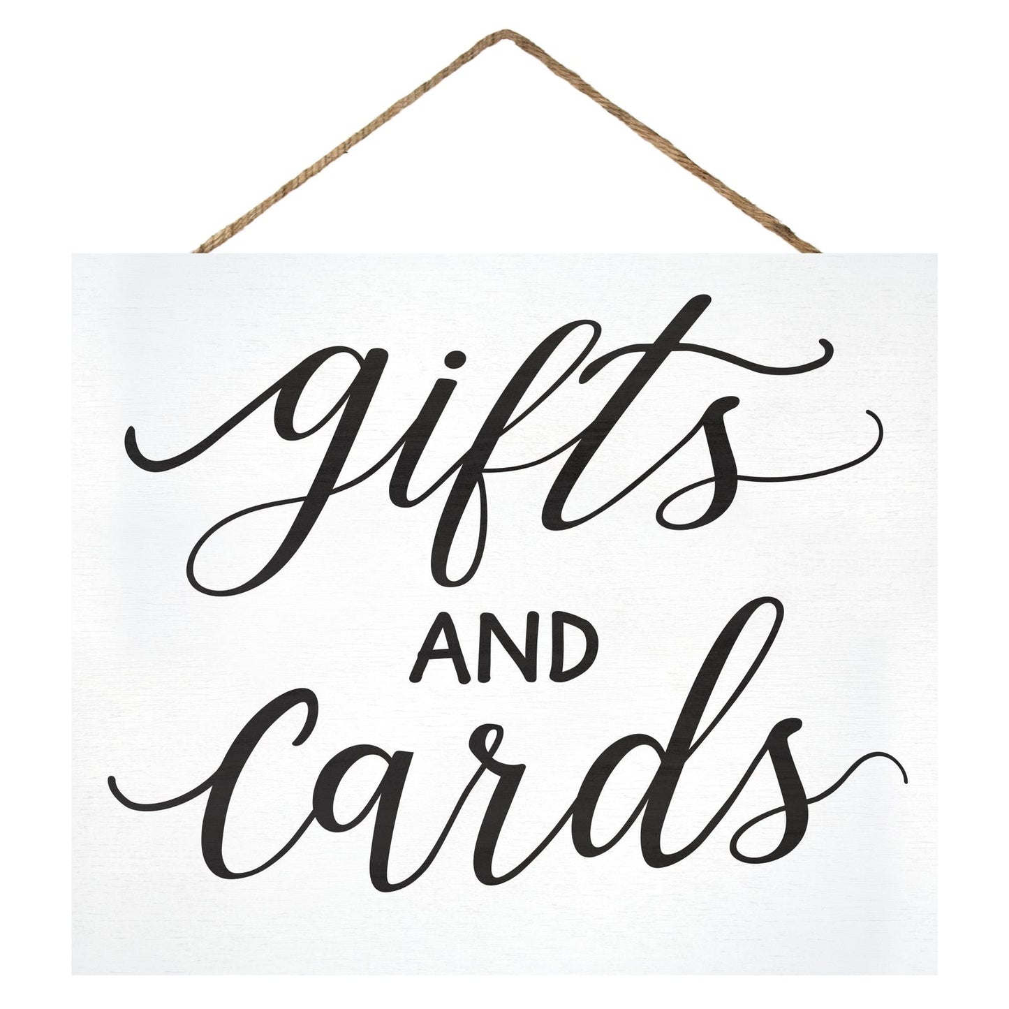 JennyGems Gifts and Cards Sign, Wedding Signs, Bridal Shower Party Decor (White)