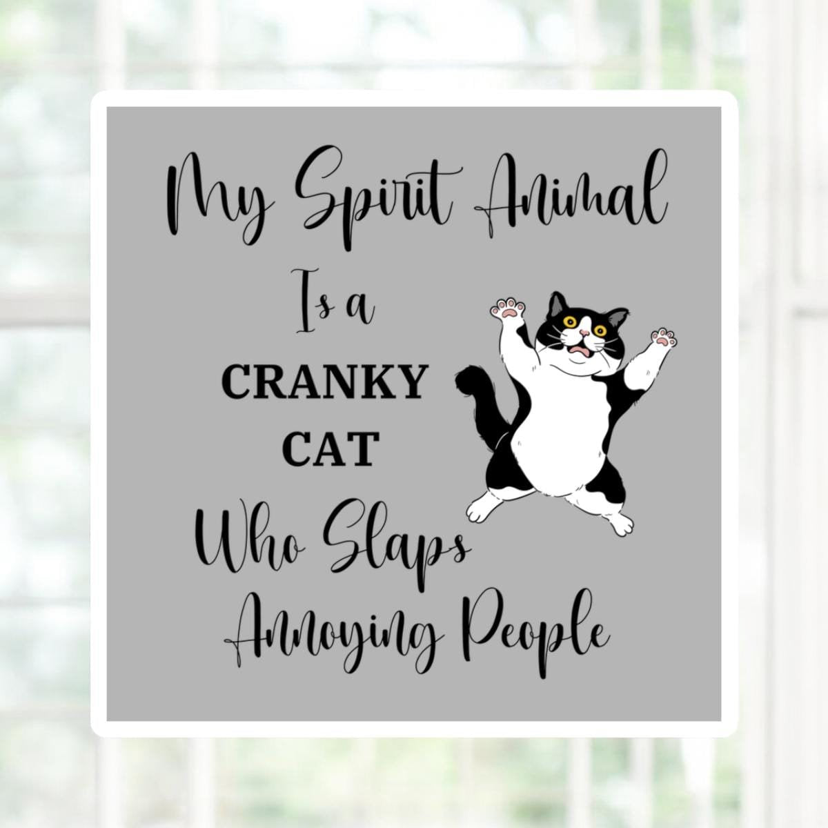 Cranky Cat Magnet, Funny Fridge Magnet, Sarcastic Animal Magnet, Cat Lover Gift, Snarky Kitchen Decor